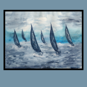 Obraz marynistyczny Regaty we mgle