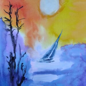 Obraz akwarelowy „Kołysanie słońca”