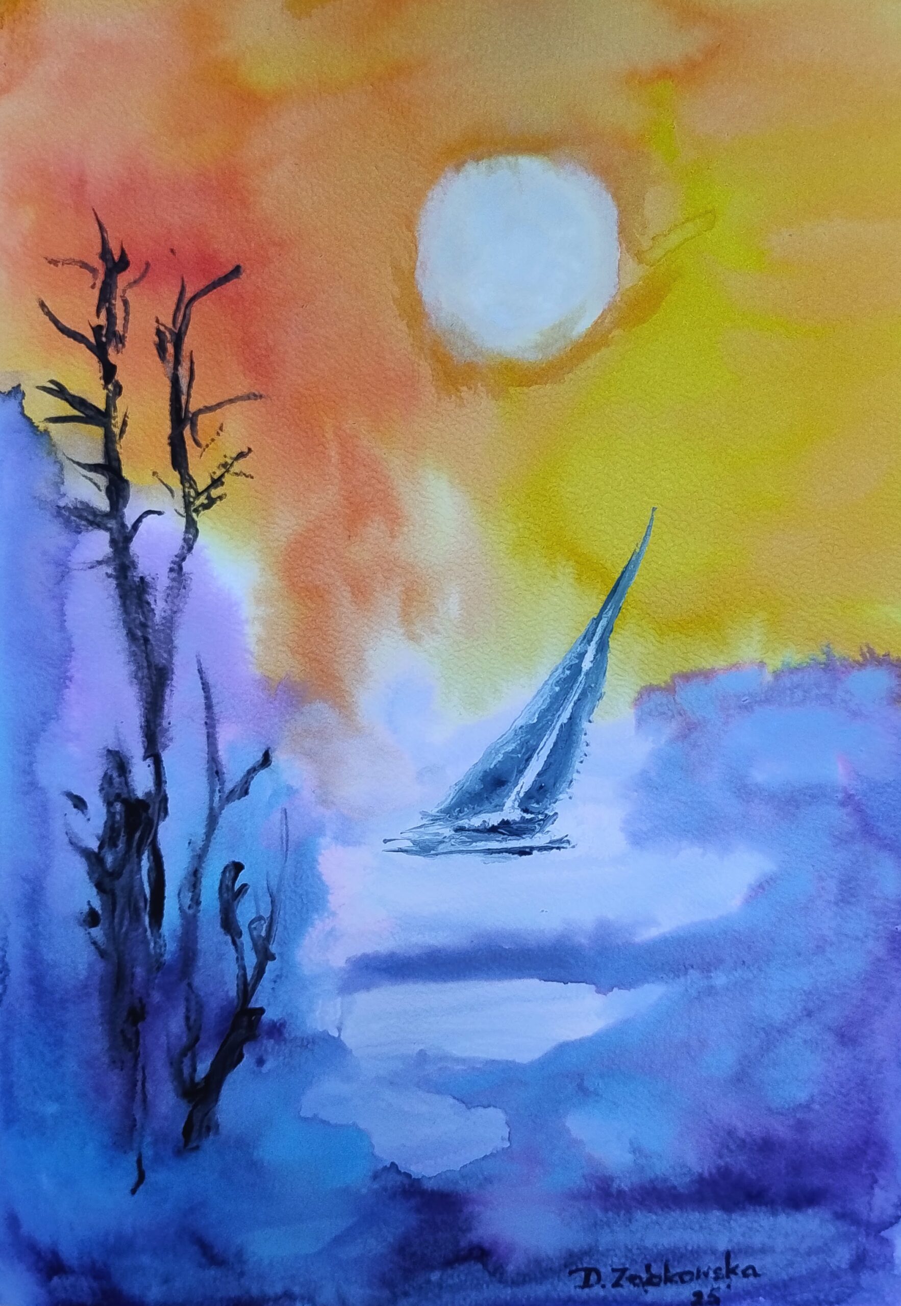 obraz akwarelowy marynistyczny