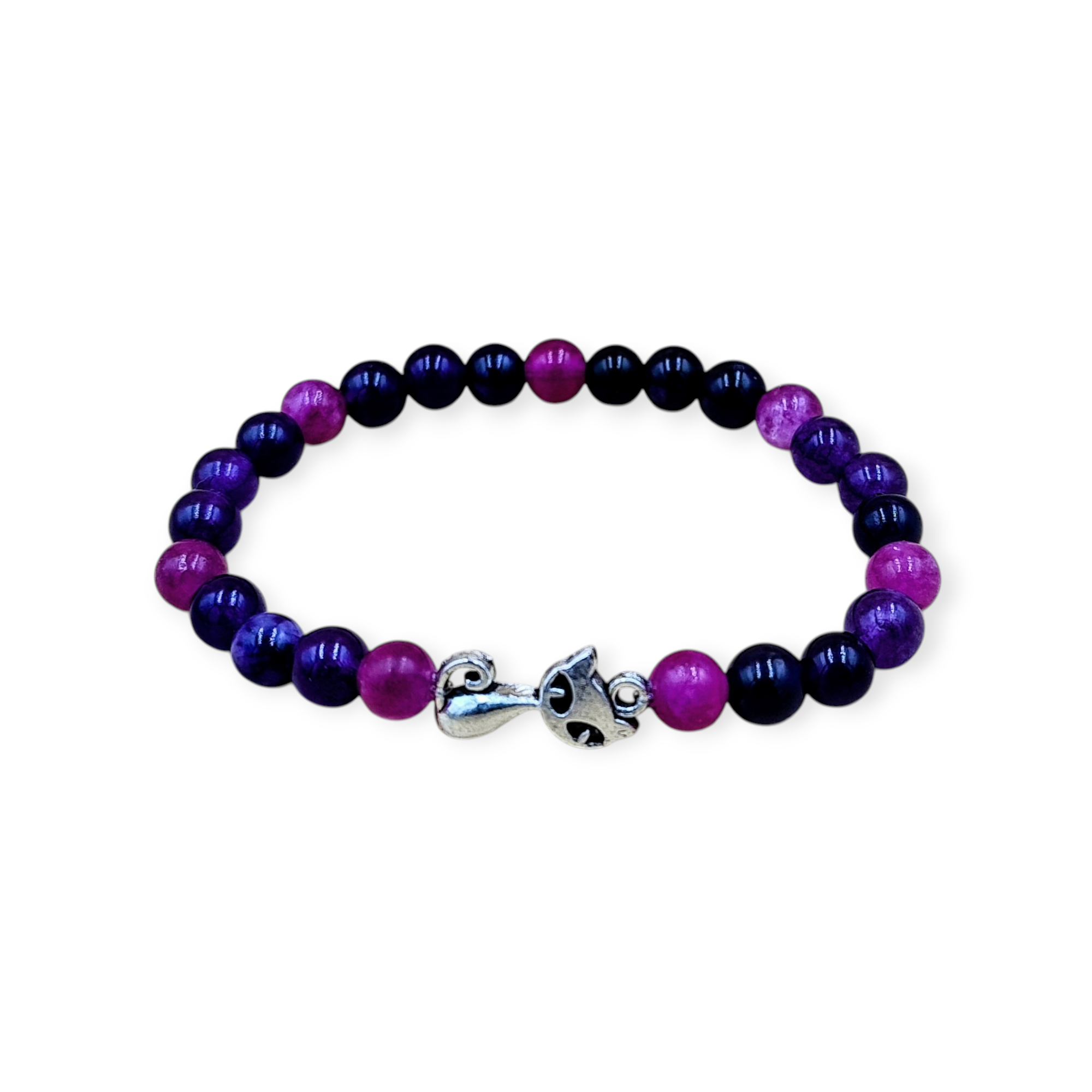 Bransoletka z kamieni naturach z kotem