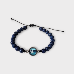 Regulowana bransoletka żeglarska z kaboszonem z kamieni naturalnych