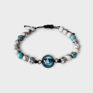 Regulowana bransoletka żeglarska z kaboszonem z kamieni naturalnych